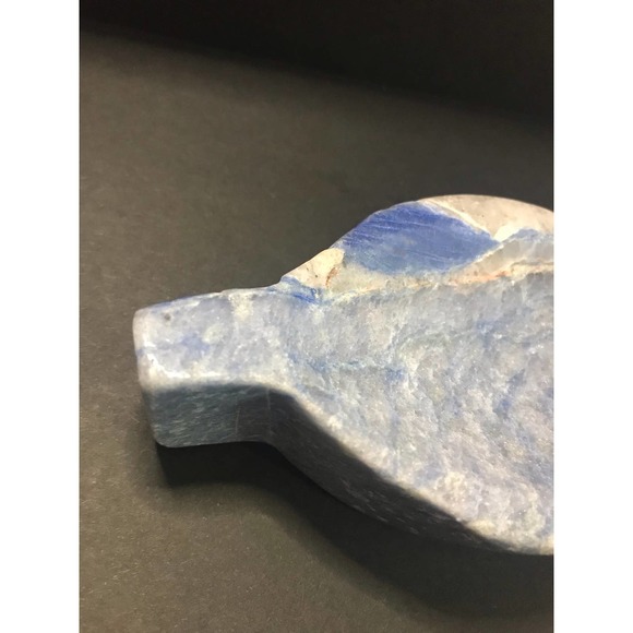 NATURAL BLUE AVENTURINE LEAF BOWL - Picture 6 of 9